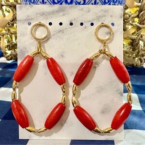 Red Wooden Earrings